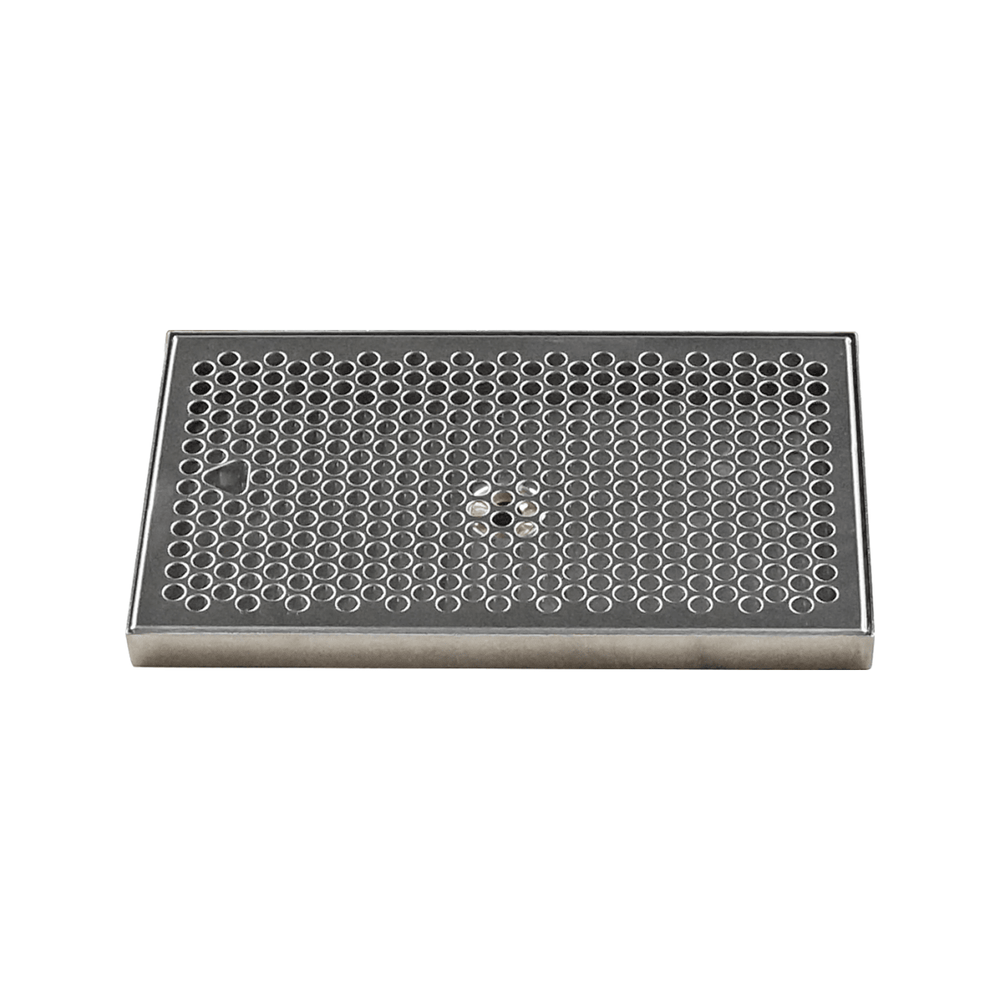 12" x 7" Brushed Stainless Steel Drip Tray with Drain - Beverage Time
