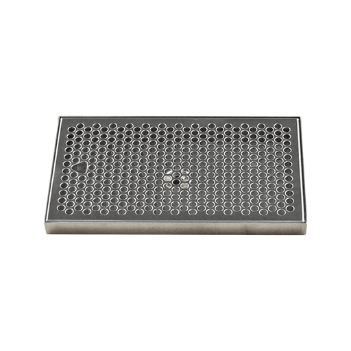 12" x 7" Brushed Stainless Steel Drip Tray with Drain - Beverage Time