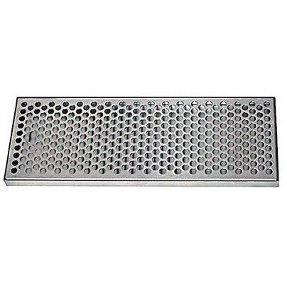 15" x 5-3/8" Brushed Stainless Steel Drip Tray - No Drain - Beverage Time