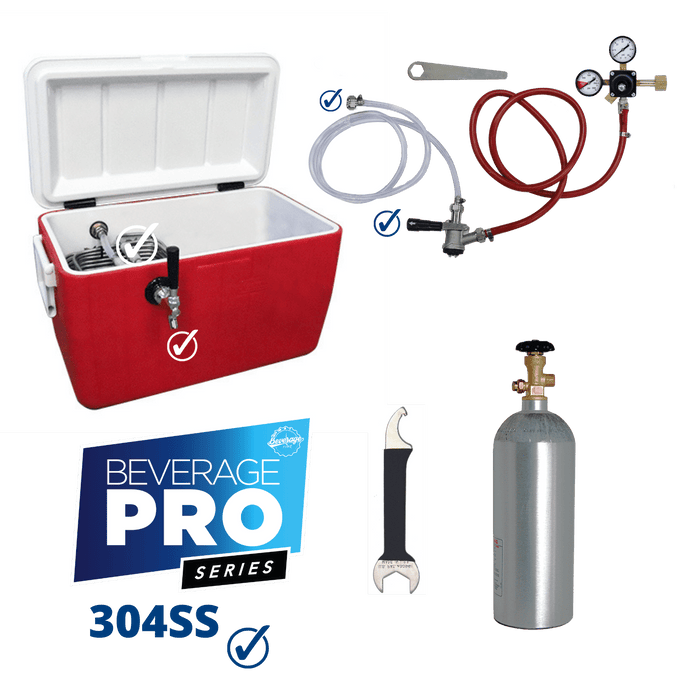 1 Tap Premium Jockey Box with Tapping Kit & Co2 Tank - 85' Coil