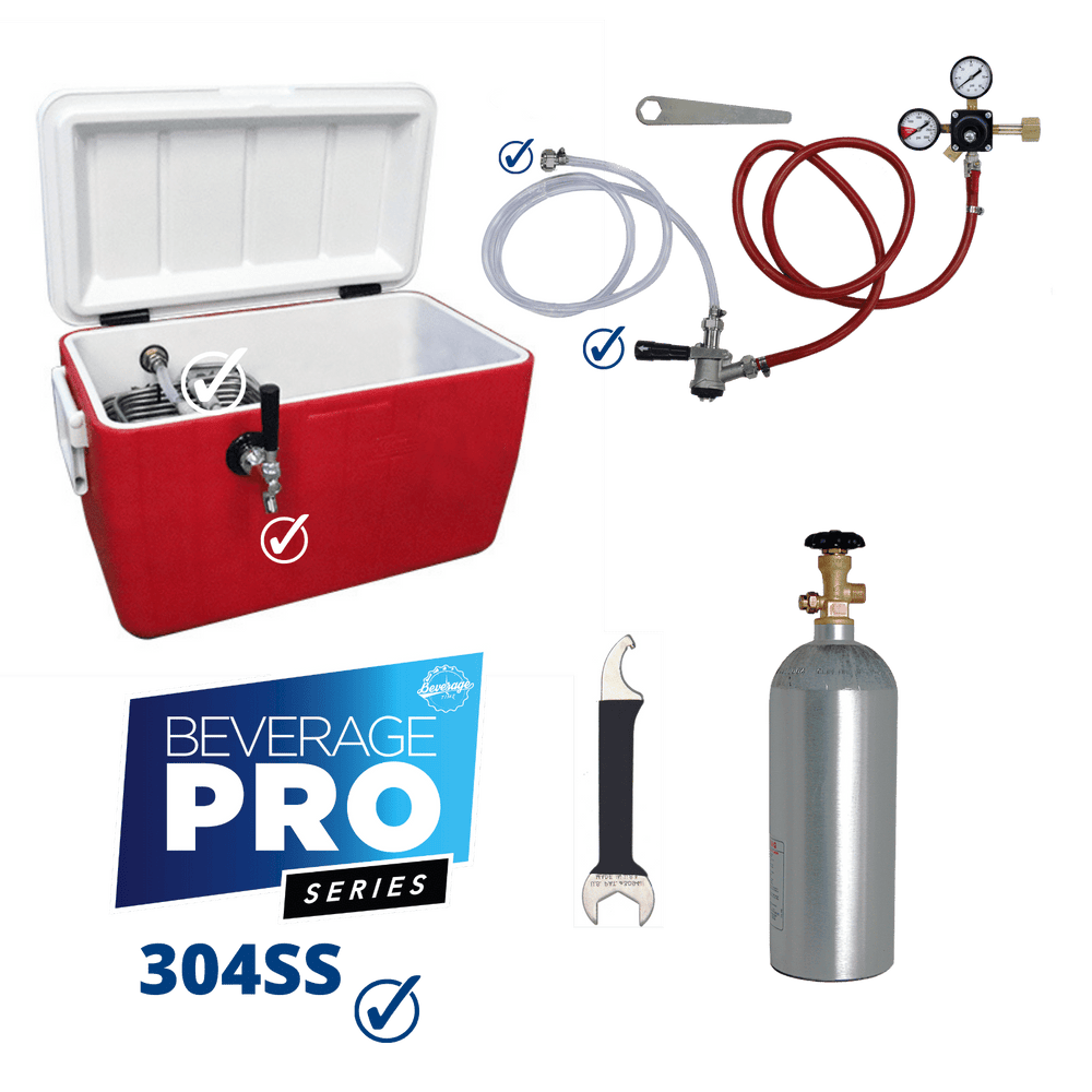 1 Tap Premium Jockey Box with Tapping Kit & Co2 Tank - 120' Coil