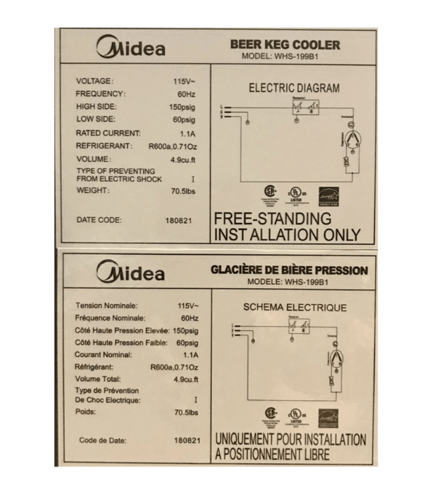 2 Tap Black Kegerator with Tapping Kit & Tank - Beverage Time
