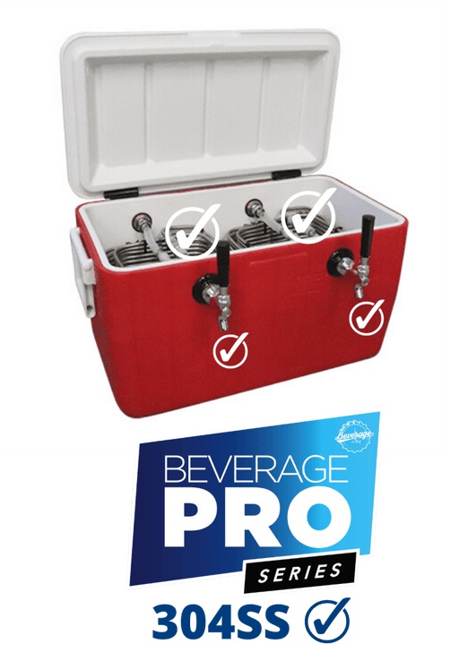 2 Tap Jockey Box - 85' SS Coils with All SS Contact - Beverage Time