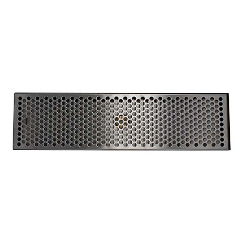 20" x 5-3/8" Brushed Stainless Steel Drip Tray with Drain - Beverage Time