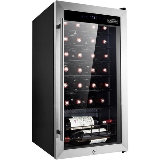 28 Bottle Glass Door Wine Cooler - Beverage Time