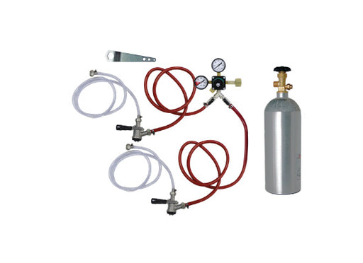 Double Tap Co2 Kegerator Tapping Kit  with Co2 Tank