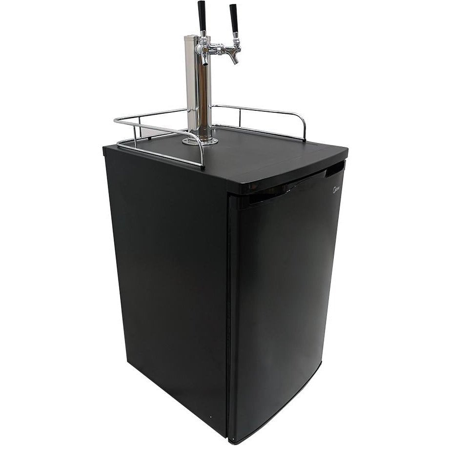 2T Black Kegerator with Pin Lock Tapping Kit - No Tank - Beverage Time