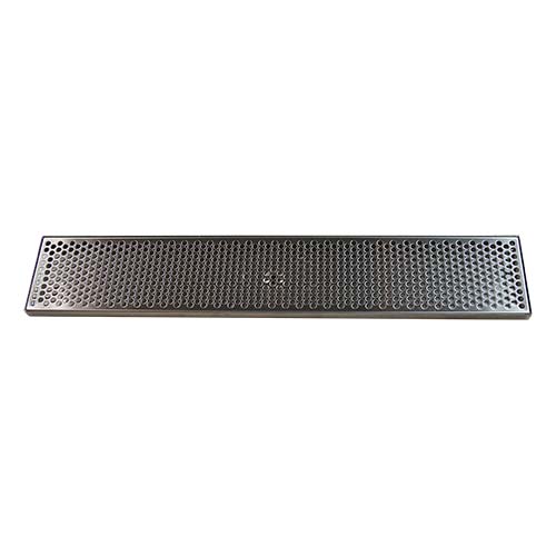 30-1/4" x 5-3/8" Brushed Stainless Steel Drip Tray with Drain - Beverage Time