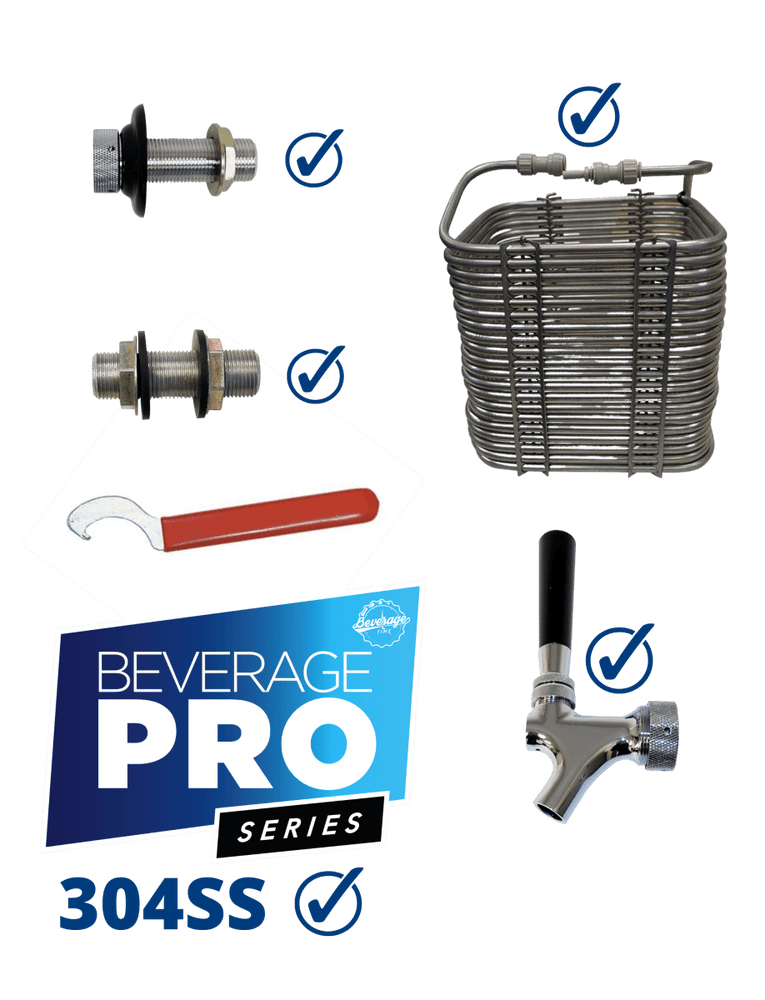 304SS Basic Single Tap DIY Jockey Box Kit - 50' Coil - Beverage Time