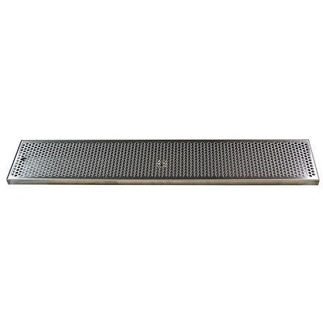 36" x 7" Brushed Stainless Steel Drip Tray with Drain - Beverage Time