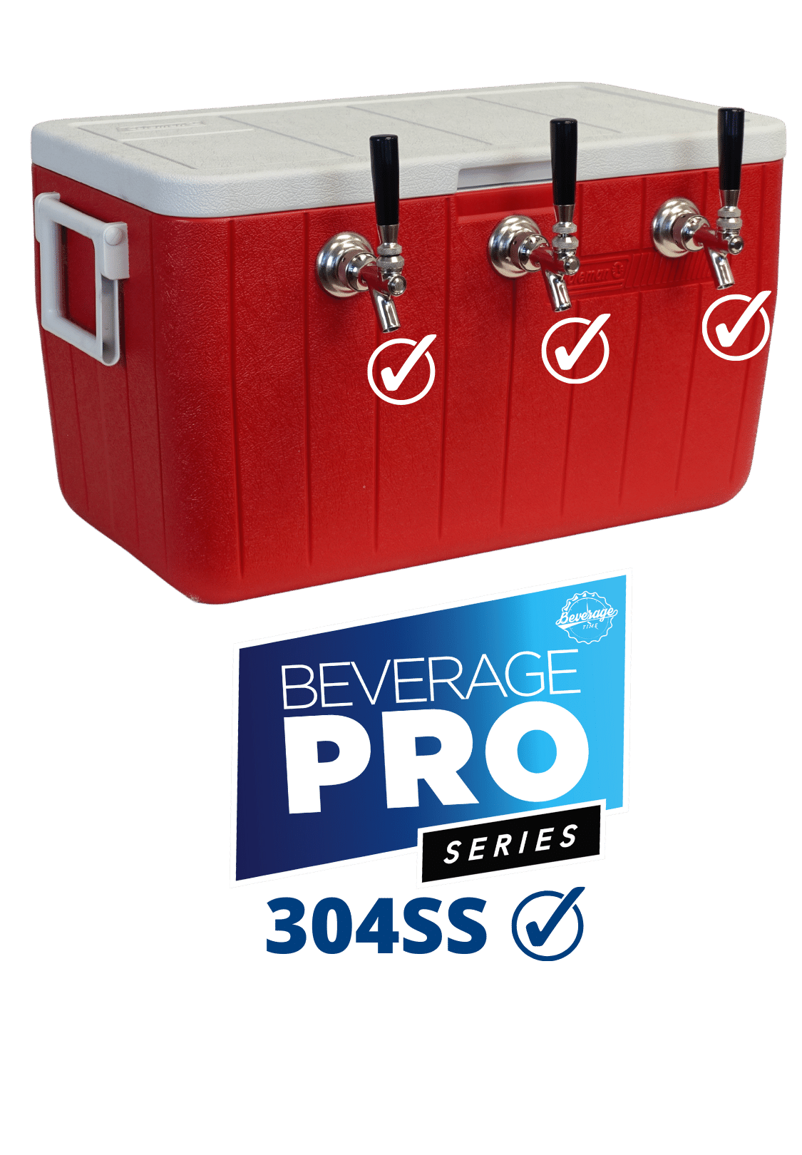 American Beverage 2 Faucet Beer Jockey Box 50 Ft. Coil 48 Qt