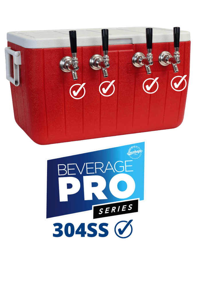 4 Tap Jockey Box - 50' SS Coil with All SS Contact - Beverage Time
