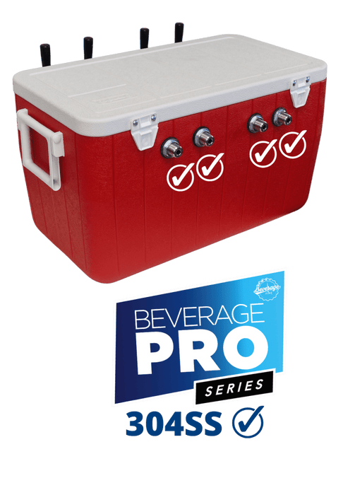 4 Tap Jockey Box - 50' SS Coil with All SS Contact - Beverage Time