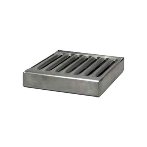 5" x 5" Brushed Stainless Steel Drip Tray - No Drain - Beverage Time