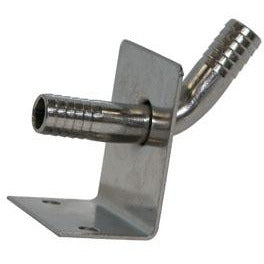 304SS Angled Wall Bracket with 2 x 3/8" Barb Fittings