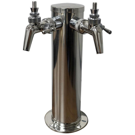 Polished 304SS 2 Tap (Perlick 650SS) Beer Tower - 3" Column