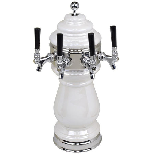 Pearl White Ceramic 4 Tap Air Tower - Chrome Accents