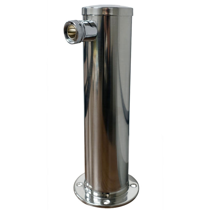 Polished 304SS Single Oulet Beer Tower - 3" Column with All SS Contact