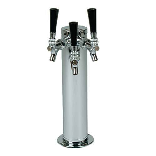 Polished 304SS 3 Tap Beer Tower - 3" Column "ALL SS"