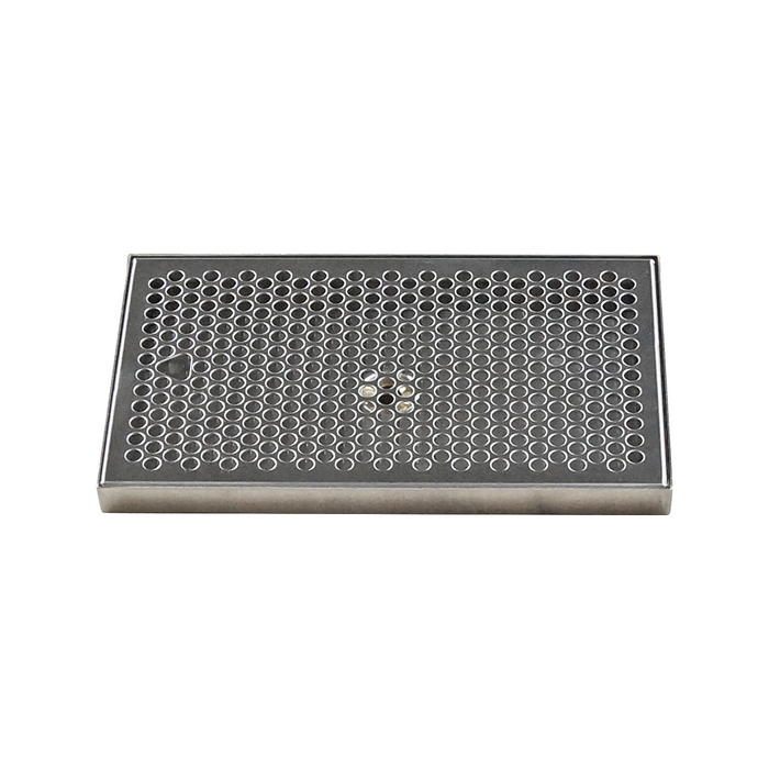 12" x 7" Brushed Stainless Steel Drip Tray with Drain
