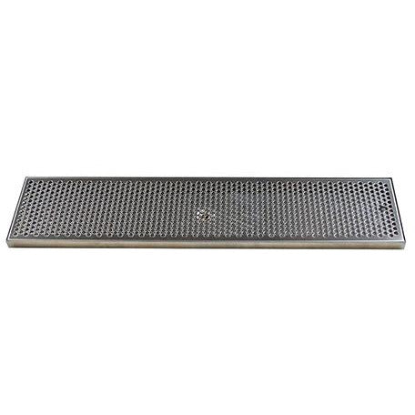 30" x 7" Brushed Stainless Steel Drip Tray with Drain