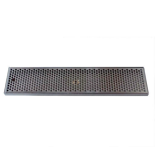 24" x 5-3/8" Brushed Stainless Steel Drip Tray with Drain