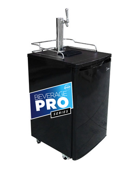 1 Tap (304SS) Black Kegerator with Premium Tapping Kit & Tank