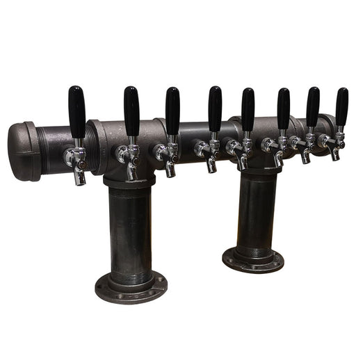 8 Tap Cast Iron Industrial Pipe Double Pedestal Tower