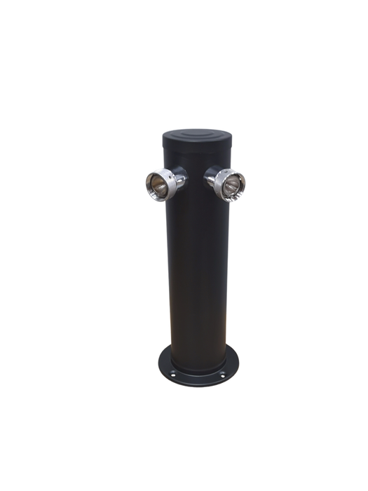 Matte Black 2 Tap Beer Tower - 3" Column No Faucets