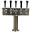 Brushed 304SS 5 Tap Beer "T" Tower - 3" Pedestal - Beverage Time