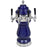 Cobalt Blue Ceramic 4 Tap Glycol Tower - Chrome Accents - Beverage Time