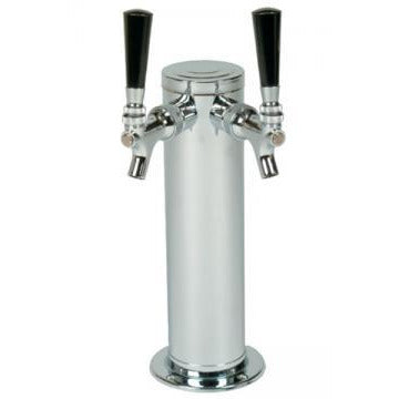 Polished 304SS 2 Tap Beer Tower - 3" Column