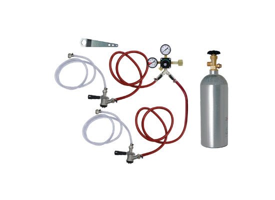 Double Tap Co2 Kegerator Tapping Kit with Co2 Tank - Beverage Time