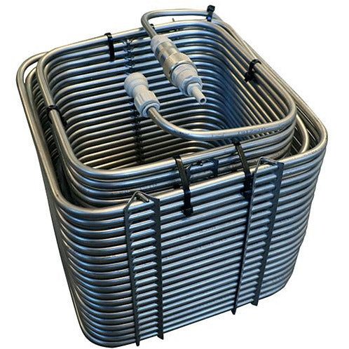 Jockey Box Stainless Steel Coil with Integrated 304SS Flow Control - 120' Square - Beverage Time
