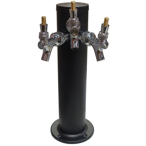 Matte Black 3 Tap Beer Tower - 3" Column - Beverage Time