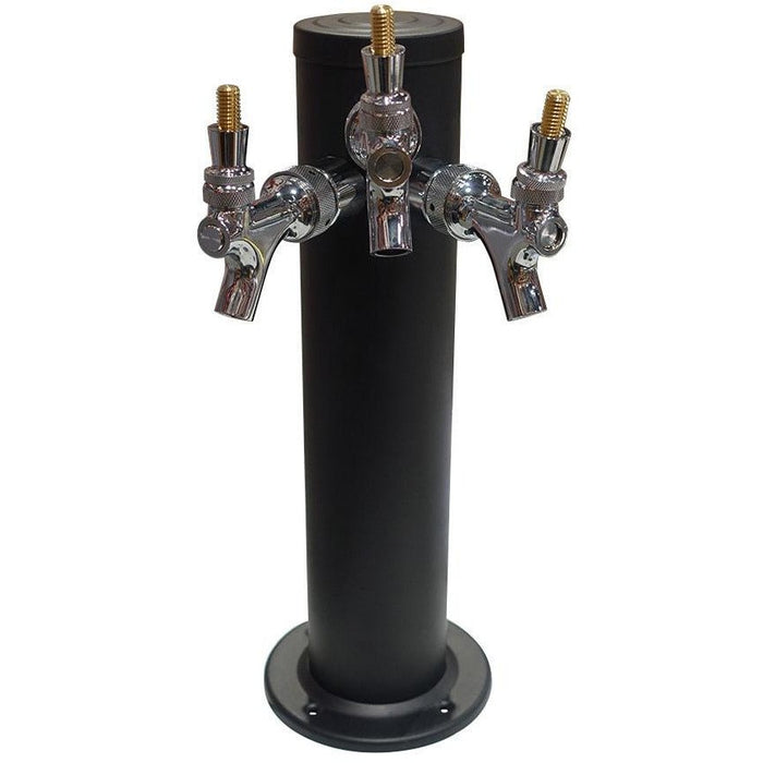 Matte Black 3 Tap Beer Tower - 3" Column - Beverage Time