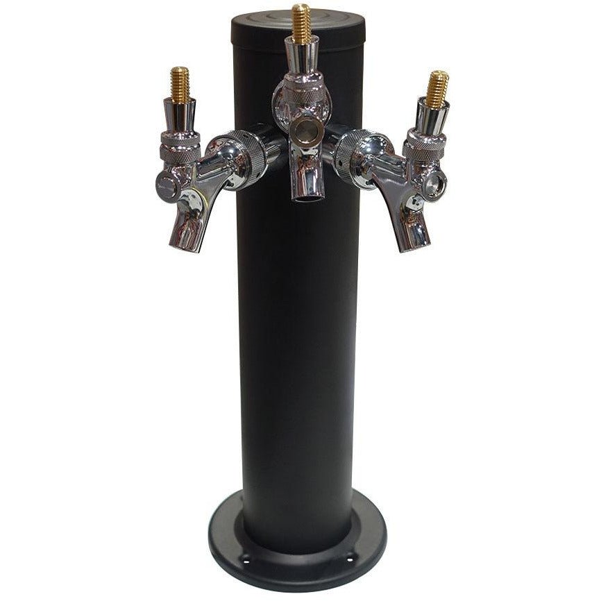 Matte Black 3 Tap Beer Tower - 3" Column - Beverage Time