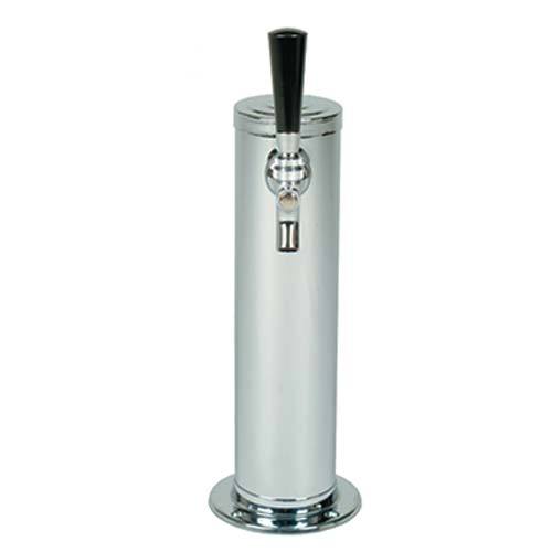 Polished 304SS 1 Tap Beer Tower - 3" Column "ALL SS Contact" - Beverage Time