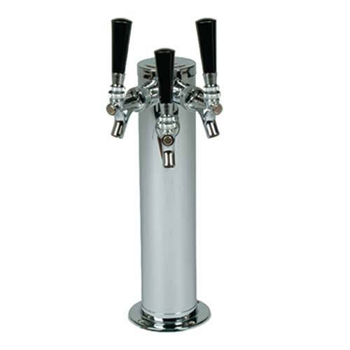 Polished 304SS 3 Tap Beer Tower - 3" Column "ALL SS" - Beverage Time