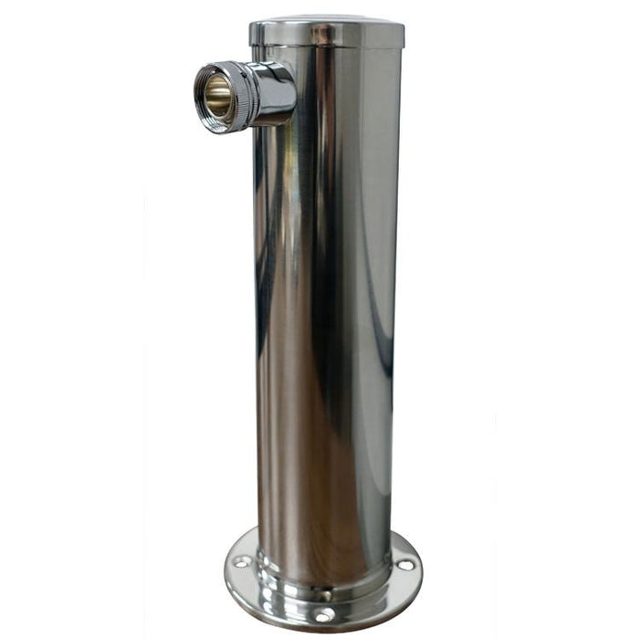 Polished 304SS Single Oulet Beer Tower - 3" Column - Beverage Time
