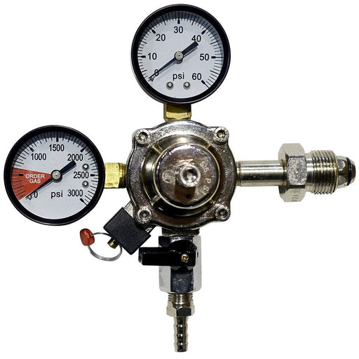 Premium Metal 60lb N2 Primary Regulator with Barbed Shut-Off - Beverage Time
