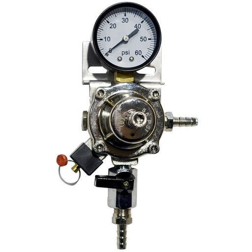 Premium Metal 60lb Secondary Regulator with Barbed Shut-Off - Beverage Time