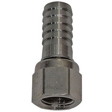 SS 1/4" FFL Swivel Nut x 3/8" Barbed Adapter - Beverage Time