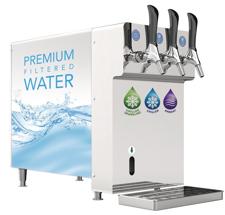 Vinyl Graphic Wraps on a Crystal Premium Filtered Water Dispenser - Beverage Time